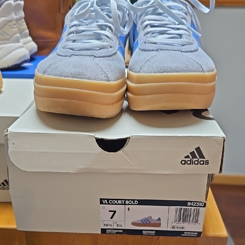 Adidas VL Court Bold Sneakers - Blue and Tan